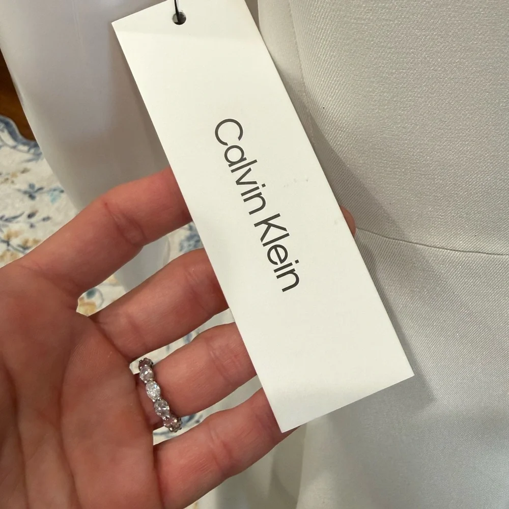 NWT Calvin Klein Wedding Reception White Party Asymmetrical High Low Dress 4 - Picture 10 of 12